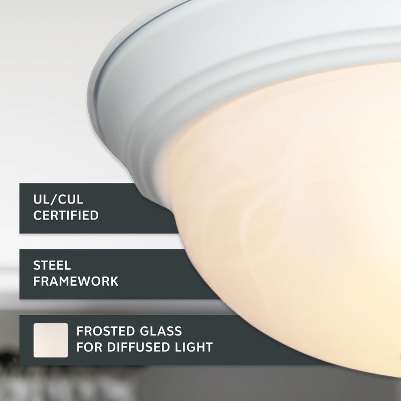 Designers Fountain 1257L-WH-AL Decorative 3-Light Flush Mount, White Finish with White Alabaster Glass, 15 in - Image 3